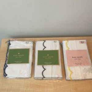 Kate Spade Scallop Edge Euro 100% Cotton Sham - Select From Charcoal or Navy